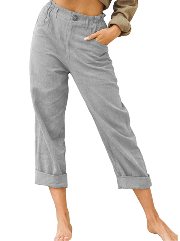 Yoga Cotton Loose Pocket Drawstring Pants - Personal Hour for Yoga and Meditations 