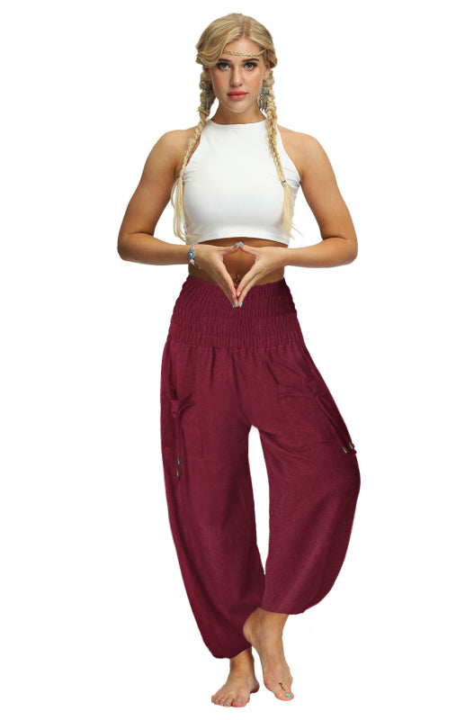 Meditation and Yoga Loose Bloomers Elastic Waist Harem Sports Pants - Personal Hour for Yoga and Meditations 