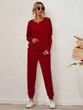 Load image into Gallery viewer, Women's Solid Color Long Sleeve Loose Yoga Suit - Personal Hour for Yoga and Meditations 
