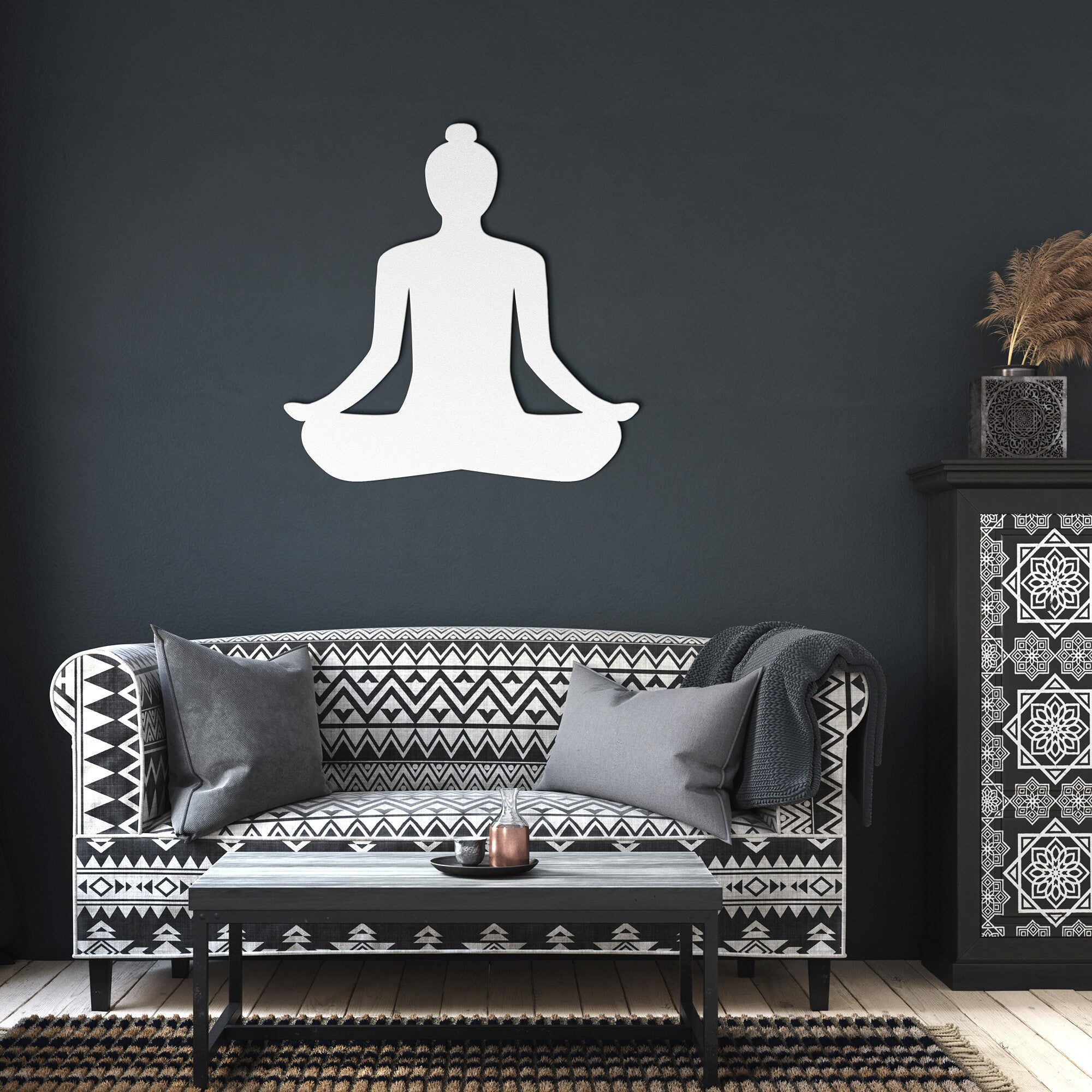 lotus position meditation and yoga metal cut wall decor - Personal Hour 