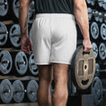 Load image into Gallery viewer, Men's Yoga Long Shorts - White - Personal Hour for Yoga and Meditations 
