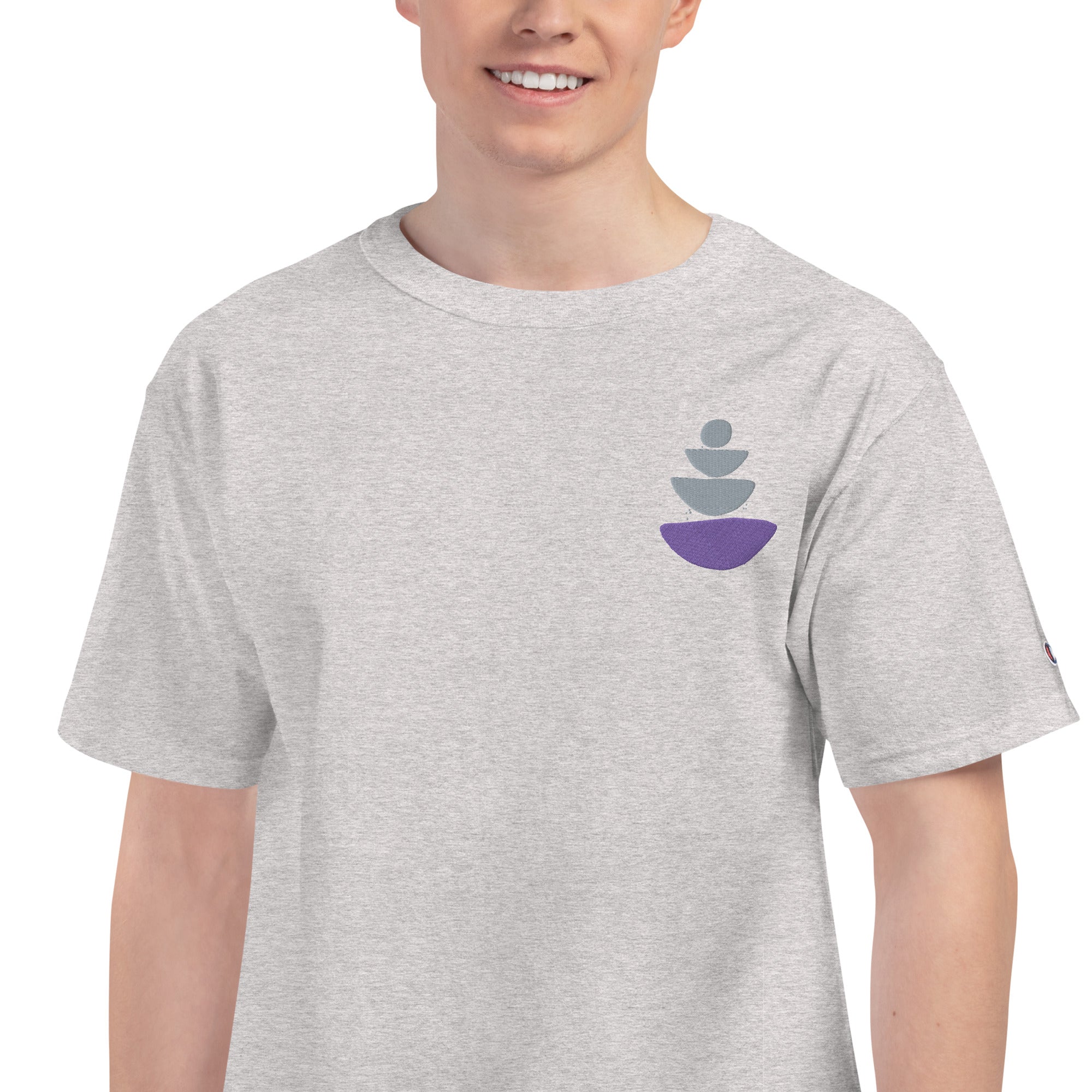 Balanced Body Principle - Men's Champion Yoga T-Shirt - Personal Hour for Yoga and Meditations 