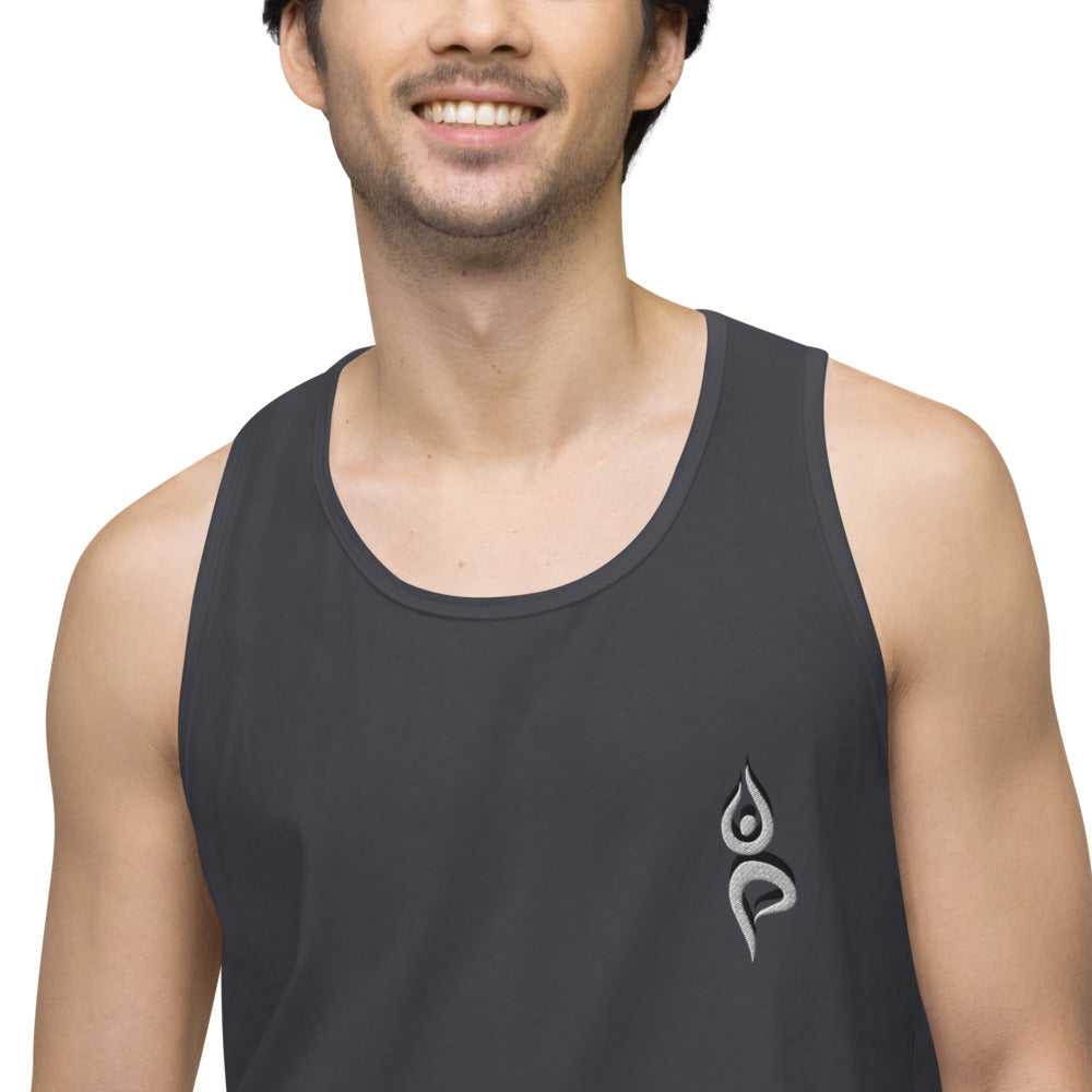 Men’s premium yoga tank top - Yoga sign - Personal Hour for Yoga and Meditations 