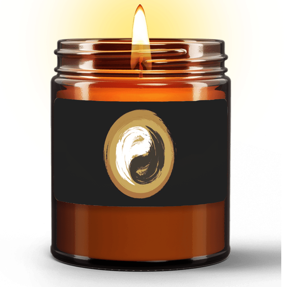 Natural Wax Candle in Amber Jar (9oz) - Personal Hour for Yoga and Meditations 