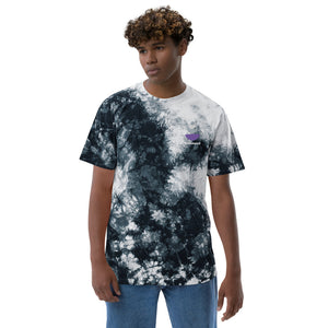 Oversized yoga top - tie-dye t-shirt with balanced logo - Unisex yoga top with sayings - Personal Hour for Yoga and Meditations 