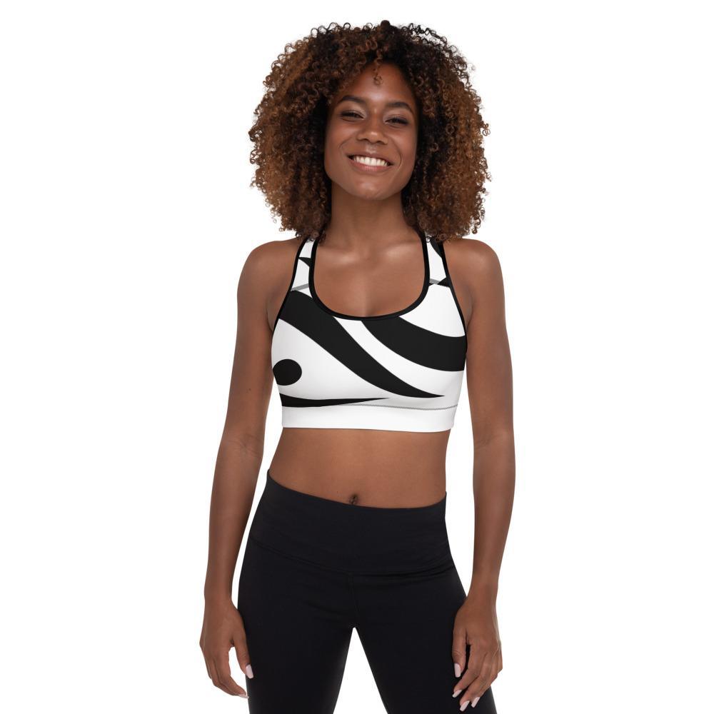 Padded Yoga Bra - Black and White - Personal Hour for Yoga and Meditations 