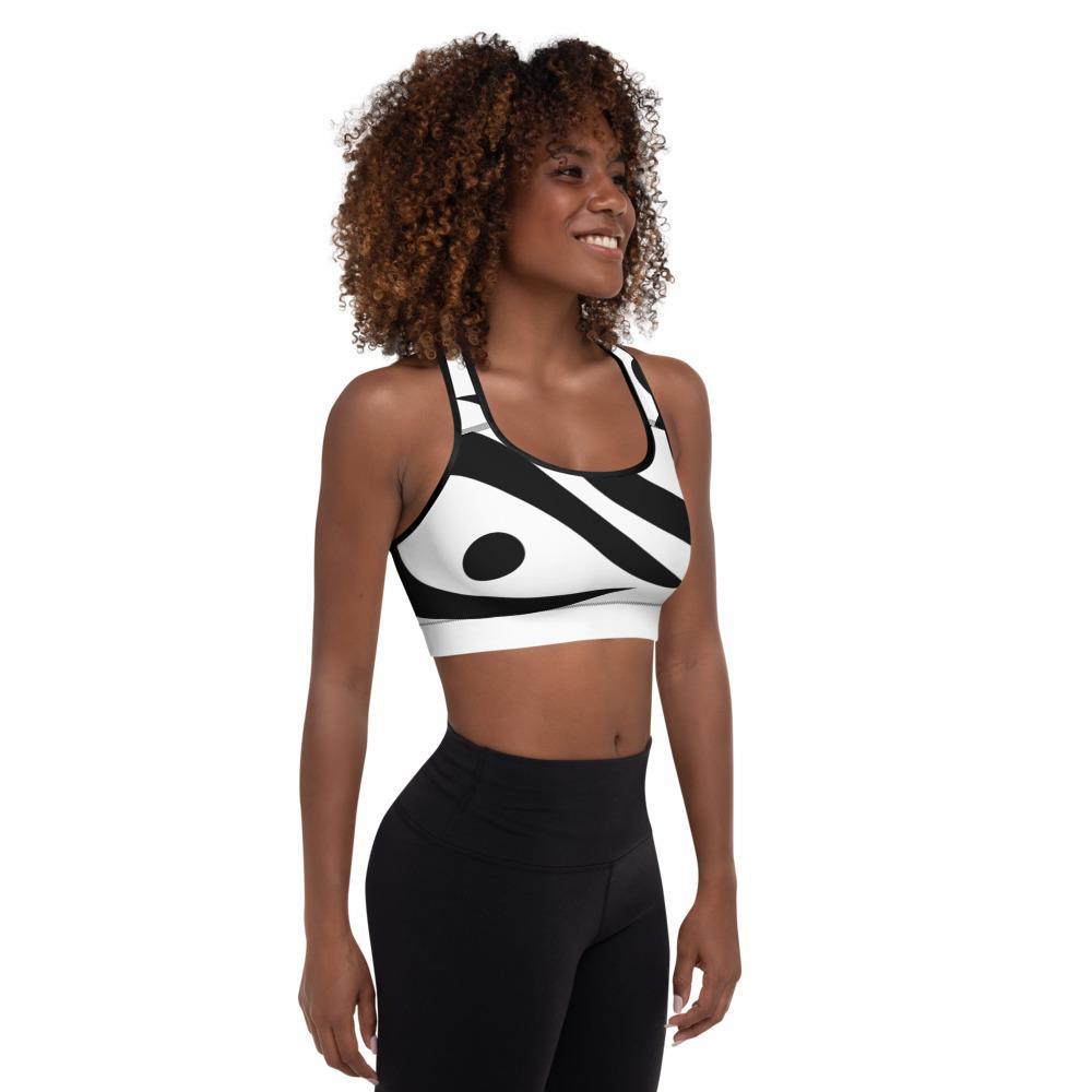 Padded Yoga Bra - Black and White - Personal Hour for Yoga and Meditations 