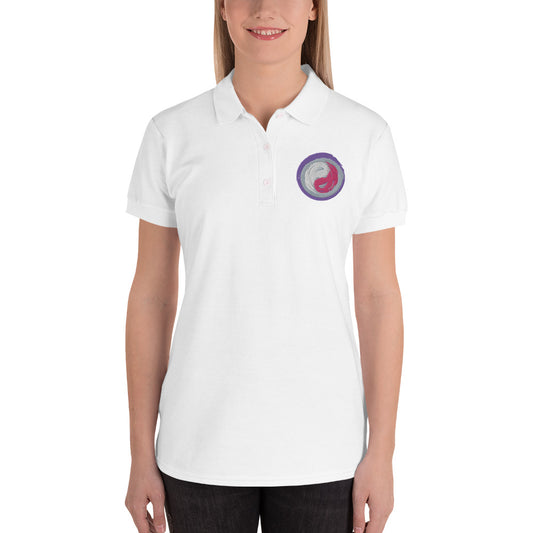 Yoga White Clothes - Women's Yoga Polo Shirt - Personal Hour for Yoga and Meditations 