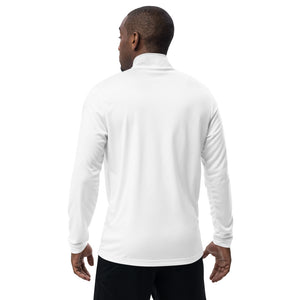 Quarter zip pullover Adidas lightweight white yoga top - Personal Hour for Yoga and Meditations 