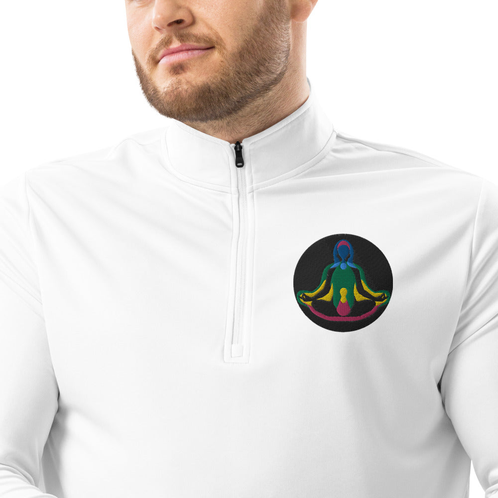 7 Chakra Adidas Quarter Zip Pullover - Yoga Top for Men - Personal Hour for Yoga and Meditations 