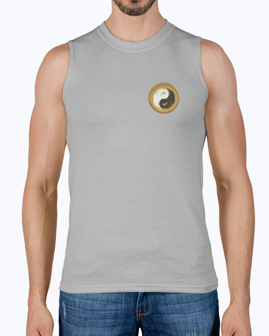 Gildan Sleeveless Yoga T-Shirt for Men - Personal Hour Logo - Personal Hour 