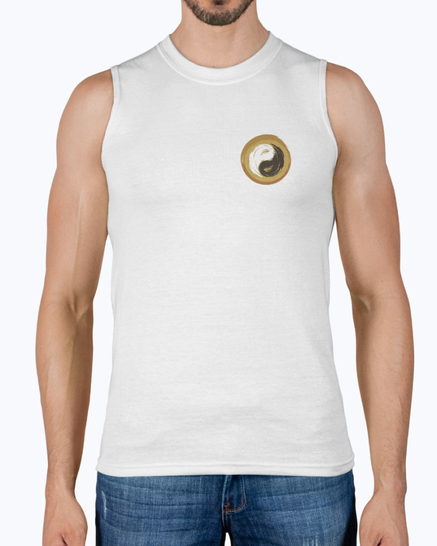 Gildan Sleeveless Yoga T-Shirt for Men - Personal Hour Logo - Personal Hour 
