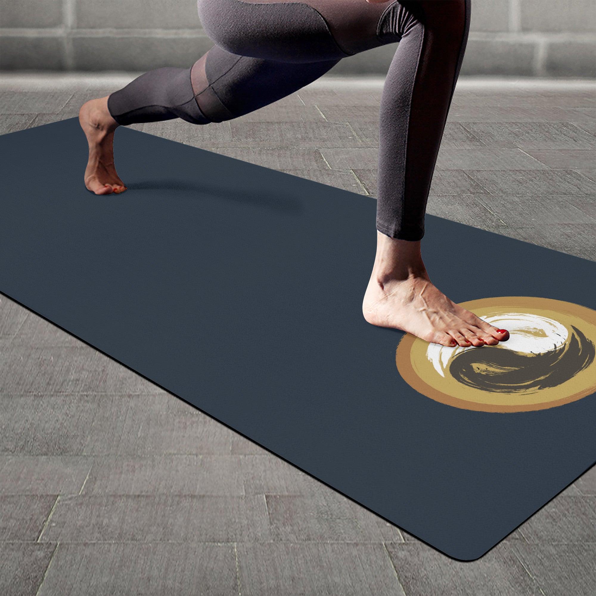 Rubber Yoga Mat - 3 mm fibers comfortable touch - Personal Hour Style - Personal Hour for Yoga and Meditations 