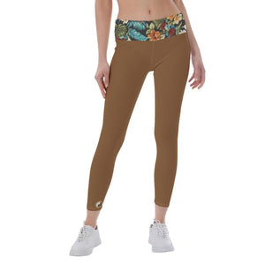 Seamless Women's Yoga Leggings - Brown - Personal Hour for Yoga and Meditations 