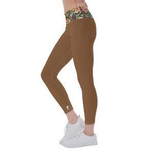 Seamless Women's Yoga Leggings - Brown - Personal Hour for Yoga and Meditations 