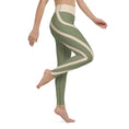 Load image into Gallery viewer, Stretchy Yoga Leggings with Pocket - Green and Champaign - Personal Hour for Yoga and Meditations 

