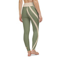 Load image into Gallery viewer, Stretchy Yoga Leggings with Pocket - Green and Champaign - Personal Hour for Yoga and Meditations 

