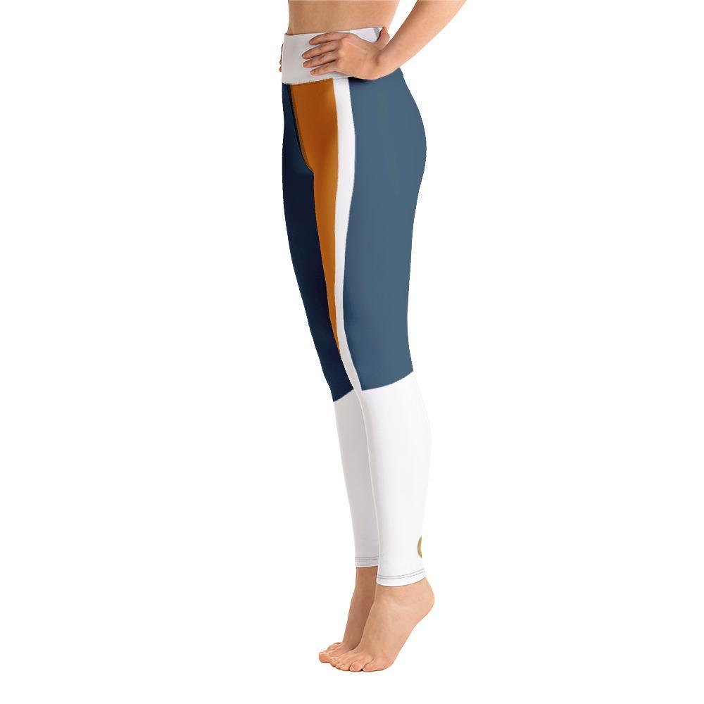 Super soft and stretchy Yoga Leggings - Orange and Blue - Personal Hour for Yoga and Meditations 