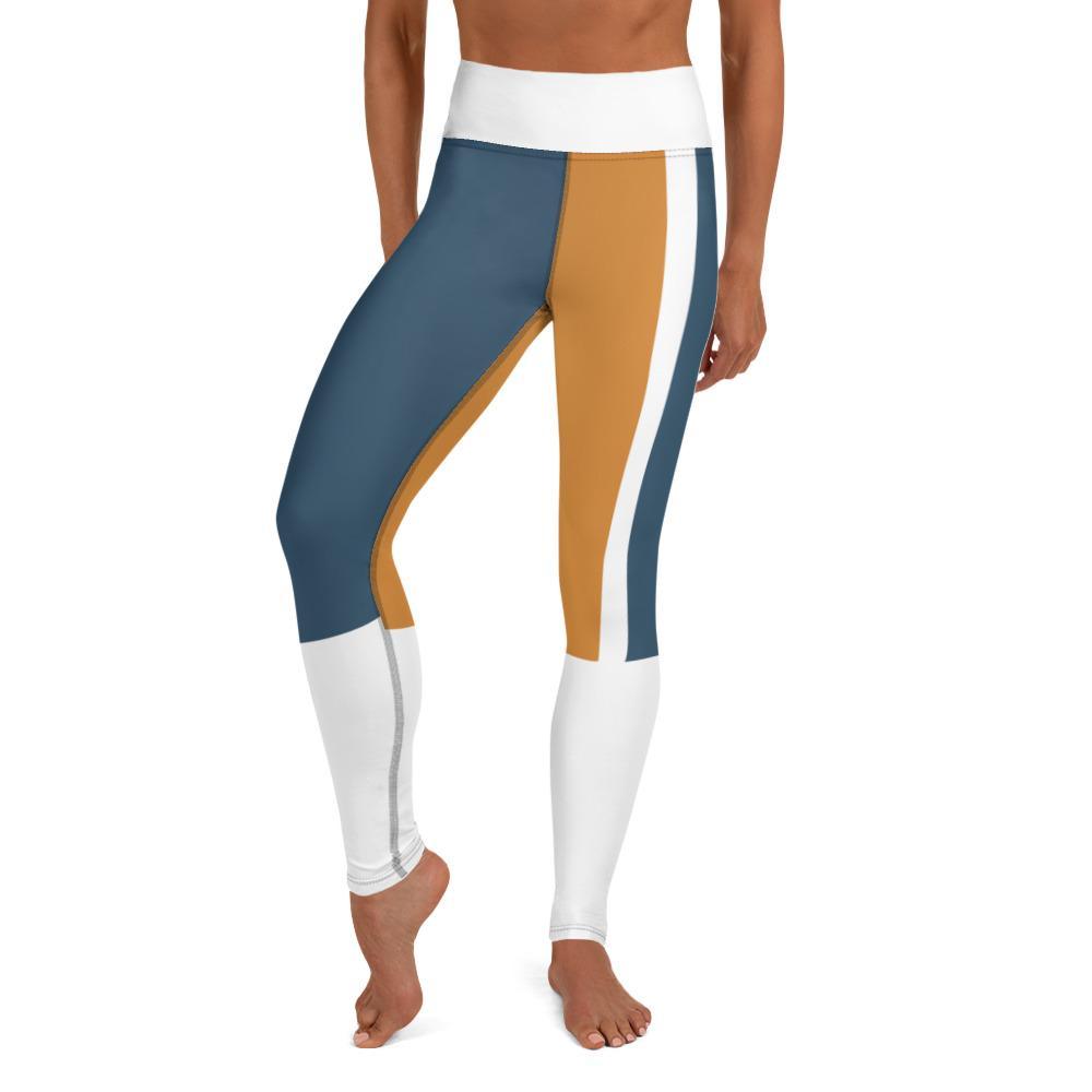 Super soft and stretchy Yoga Leggings - Orange and Blue - Personal Hour for Yoga and Meditations 