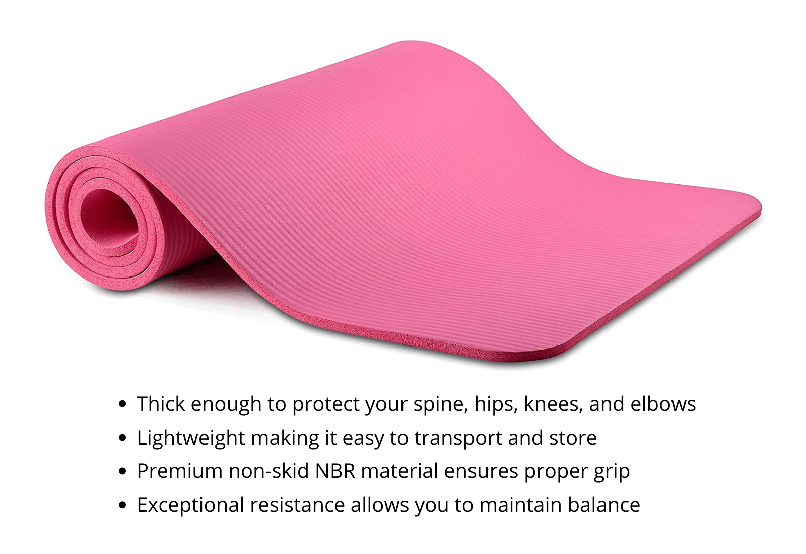Thick Yoga and Pilates Exercise Mat with Carrying Strap - Personal Hour 