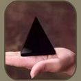 Load image into Gallery viewer, Obsidian Pyramid - Natural Crystal Stone Obsidian Pyramid Ornaments - Personal Hour for Yoga and Meditations 

