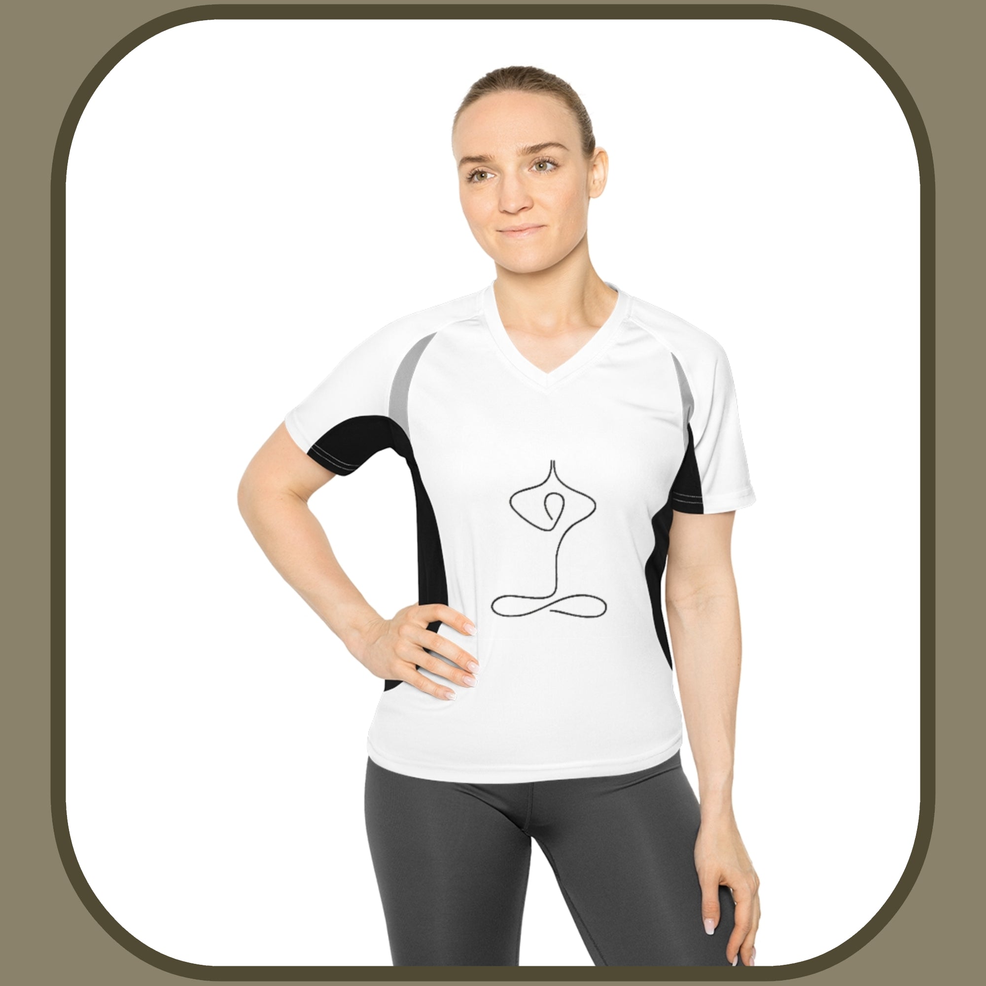 Women's V-Neck Yoga and Sports Shirt - Personal Hour for Yoga and Meditations 