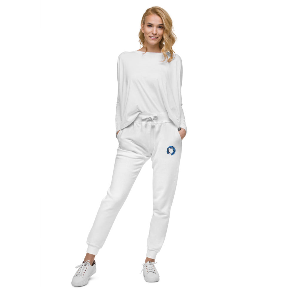 Zen White Unisex Fleece Loose Pants - Personal Hour for Yoga and Meditations 