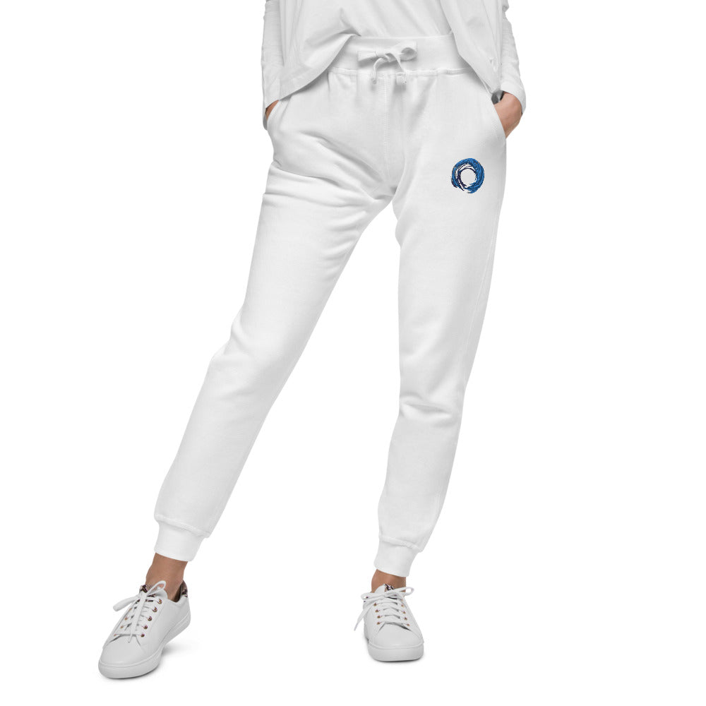 Zen White Unisex Fleece Loose Pants - Personal Hour for Yoga and Meditations 