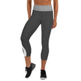 Load image into Gallery viewer, Waistband Yoga Capri Leggings with Pocket - Gray and White - Personal Hour for Yoga and Meditations 
