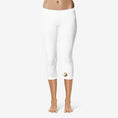 Load image into Gallery viewer, White Yoga Print Capri Leggings - Personal Hour for Yoga and Meditations 
