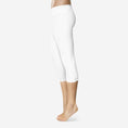 Load image into Gallery viewer, White Yoga Print Capri Leggings - Personal Hour for Yoga and Meditations 
