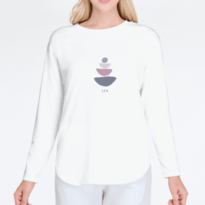 Open image in slideshow, Women&#39;s Casual O-neck Long Sleeve T-Shirts - Zen Style - Personal Hour for Yoga and Meditations 
