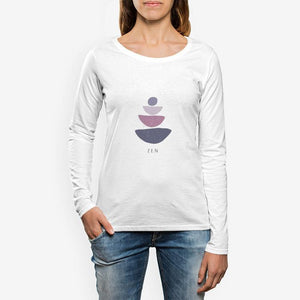Women's Crew Neck Long sleeve T-shirt - Yoga Principles - Zen - Personal Hour for Yoga and Meditations 