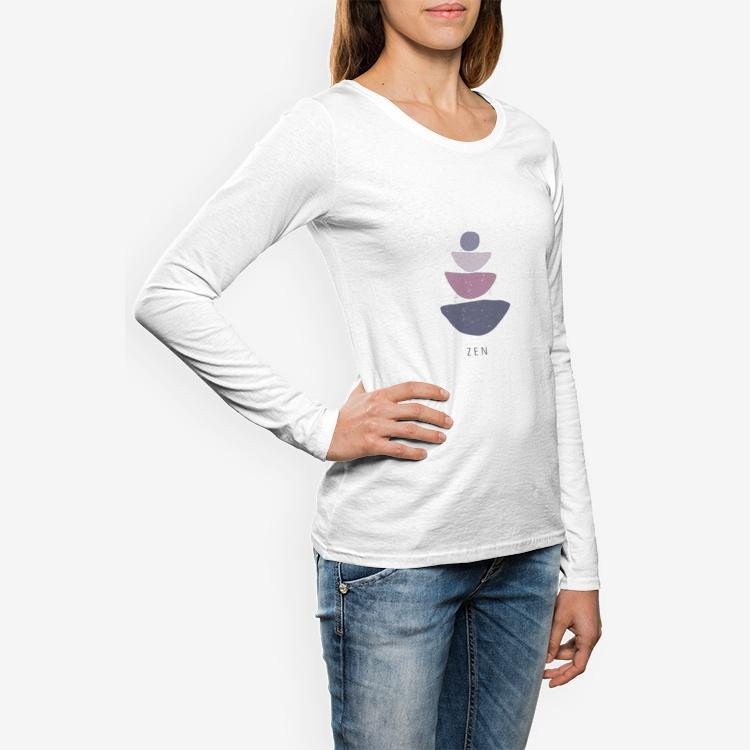 Women's Crew Neck Long sleeve T-shirt - Yoga Principles - Zen - Personal Hour for Yoga and Meditations 