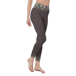 Women's High Waist Yoga Leggings - Side Stitch Closure - Personal Hour for Yoga and Meditations 