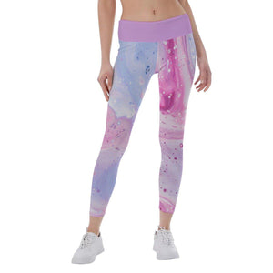 Open image in slideshow, Women&#39;s Yoga Leggings - Colorful Pink - Personal Hour for Yoga and Meditations 
