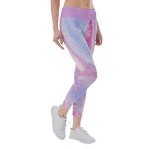 Women's Yoga Leggings - Colorful Pink - Personal Hour for Yoga and Meditations 