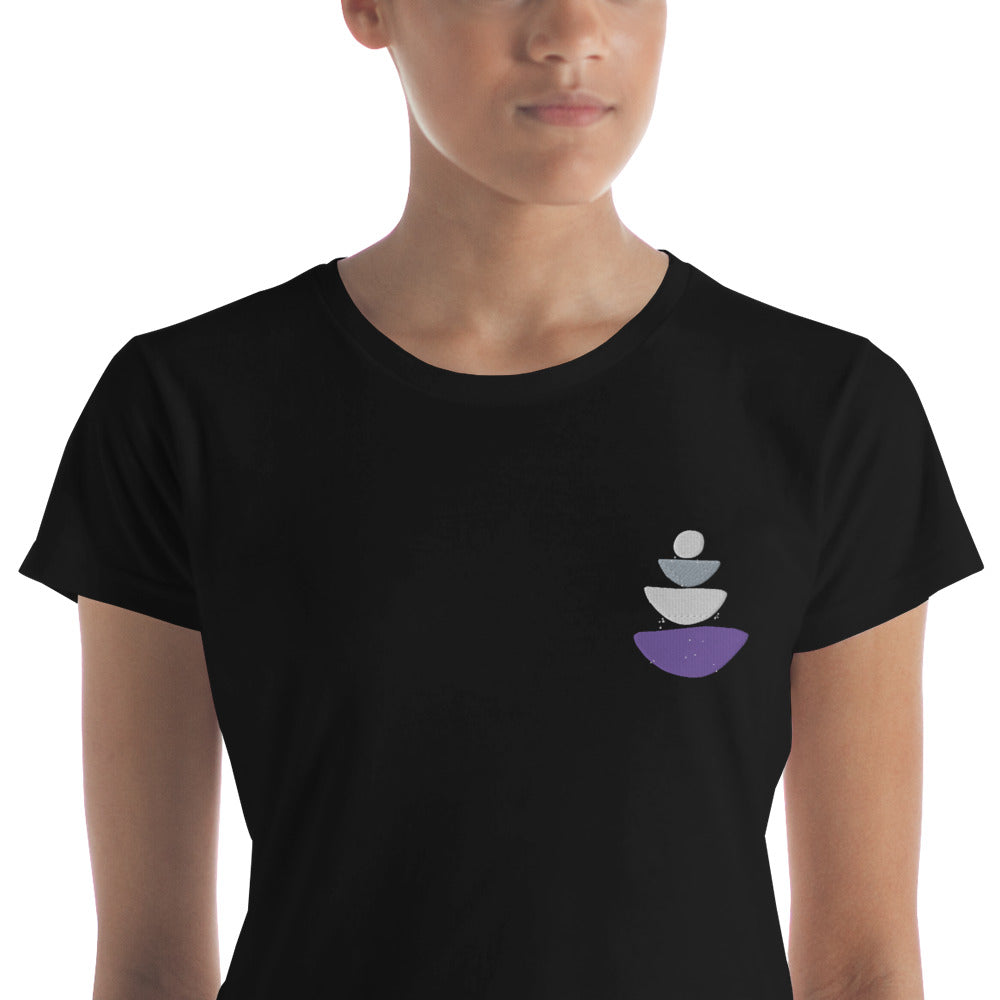 Women's Cotton Short Sleeve Yoga T-shirt - Balanced Sign - Personal Hour for Yoga and Meditations 