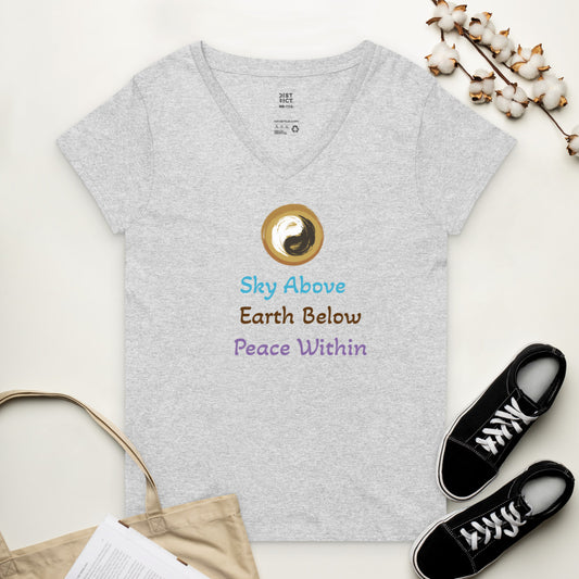 Women’s recycled v-neck yoga  t-shirt with sayings - Personal Hour for Yoga and Meditations 