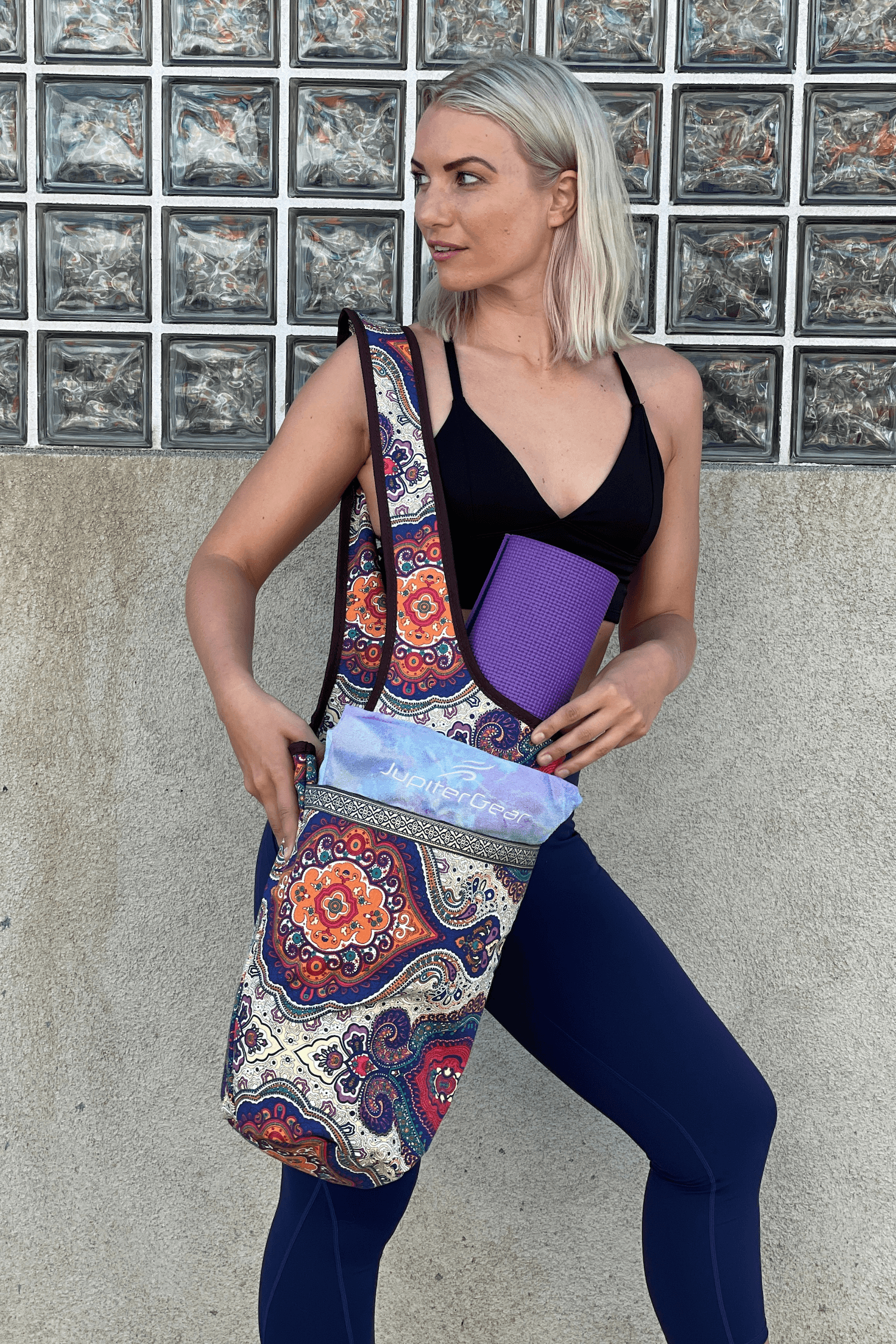 Yoga Mat Carrying Tote Bag with Large Pockets - Personal Hour 