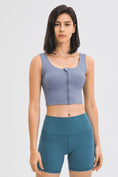 Load image into Gallery viewer, Zipper Front Yoga Tank Top - Yoga Bra - Personal Hour for Yoga and Meditations 
